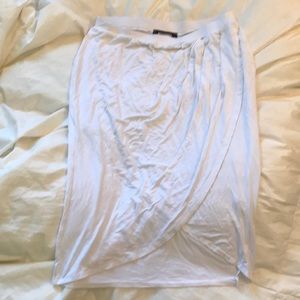 Missguided wrap skirt knee length white size 12